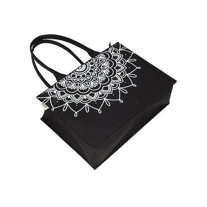 Obsidian Mandala Luxe Tote – Eco-Chic Statement Bag