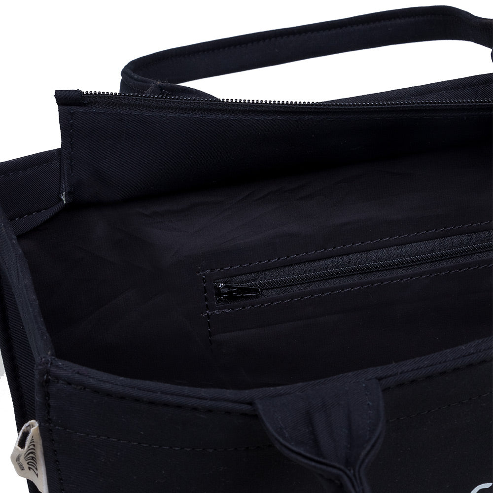 Artistic Girl Muse Black Cotton Canvas Tote