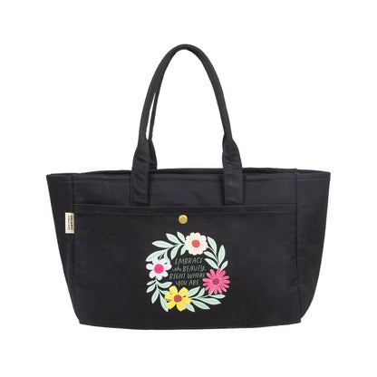 Soft Tote Floral Ring Embrace the Beauty - Canvas Tote