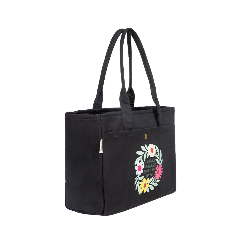 Soft Tote Floral Ring Embrace the Beauty - Canvas Tote