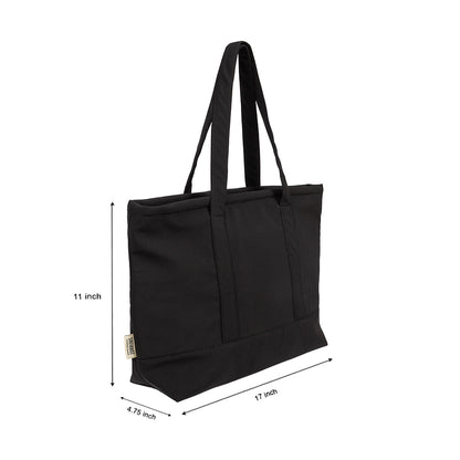Ink Black Charm Tote – Stylishly Strong, Perfect for College Life