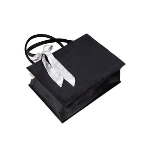 Black Knotted Velvet Tote Bag – Elegant & Eco-Friendly Handbag