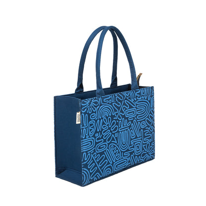Azure Doodle Dream Tote – Eco-Chic Statement Handbag
