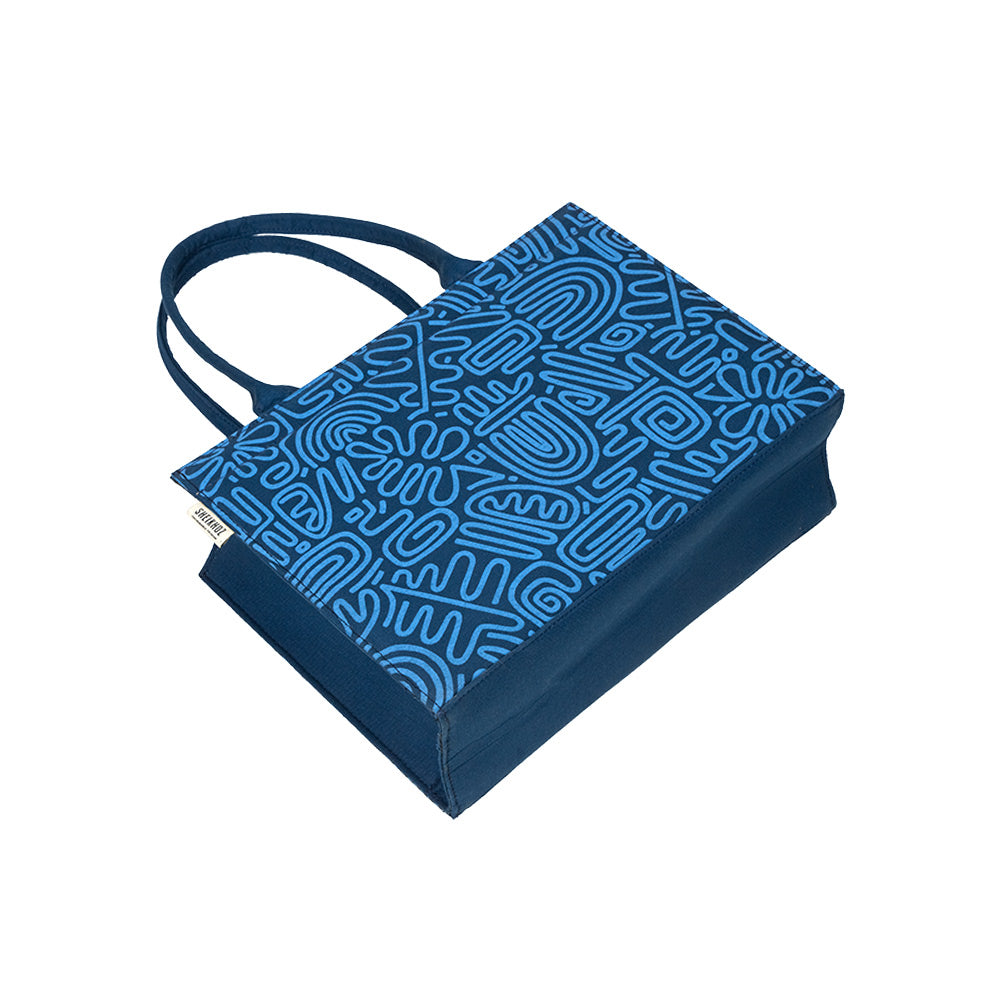 Azure Doodle Dream Tote – Eco-Chic Statement Handbag