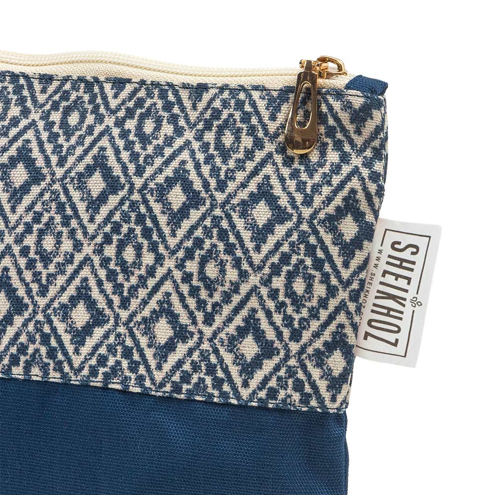 Blue Argyle Cosmetic Pouch – Cotton Charm