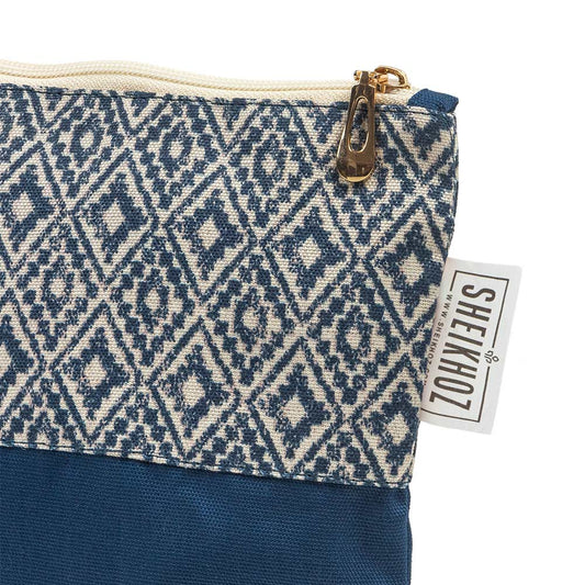 Blue Argyle Cosmetic Pouch – Cotton Charm
