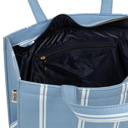 Coastal Blue Striped Tote – Summer Essential