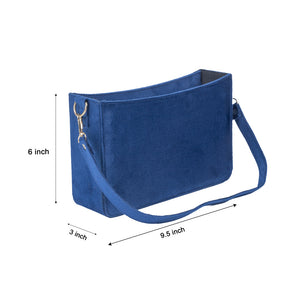 Classic Mini Royal Blue Velvet Tote Bag – Sustainable and Stylish Handbag