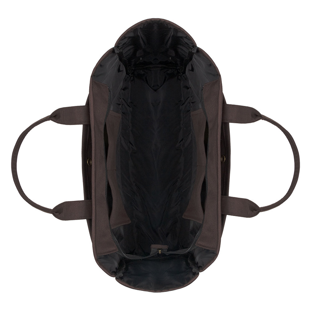 Rainbow Burst Dark Brown Canvas Tote