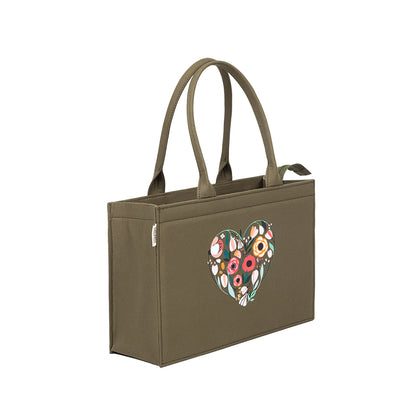 Emerald Heart Charm Tote – Eco-Chic Statement Handbag