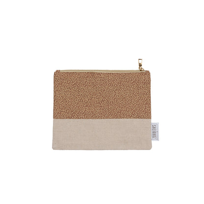 Leaf Whisper Cotton Cosmetic Pouch – Natural Elegance
