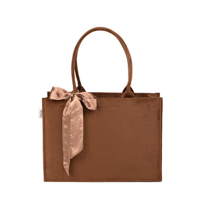 Brown Knotted Velvet Tote Bag – Eco-Friendly & Luxurious Hand Bag