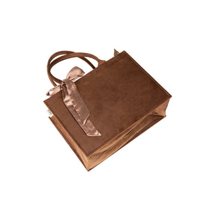 Brown Knotted Velvet Tote Bag – Eco-Friendly & Luxurious Hand Bag