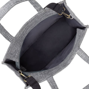 Canvas Bag - Grey Web Pattern with Detachable Strap