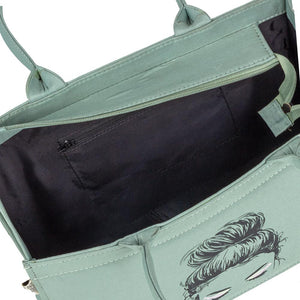 Canvas Bag - Sea Green Girl Face Mimi Tote Bag