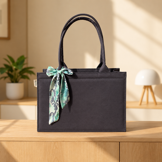 Midnight Grace Deep Charcoal Tote