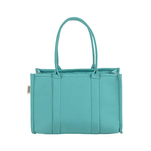 Plain Striped Tote - Cyan Tote Bag