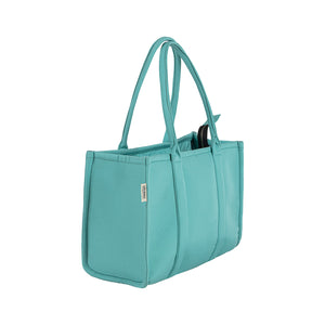 Plain Striped Tote - Cyan Tote Bag