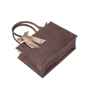 Brown Knotted Velvet Tote Bag – Eco-Friendly & Luxurious Hand Bag