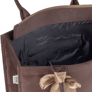 Brown Knotted Velvet Tote Bag – Eco-Friendly & Luxurious Hand Bag