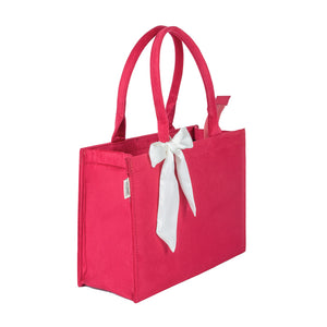 Red Knotted Velvet Tote Bag – Elegant & Eco-Friendly Handbag