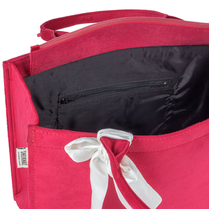 Red Knotted Velvet Tote Bag – Elegant & Eco-Friendly Handbag