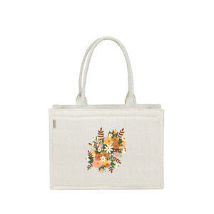 Floral Corsage Cotton Canvas Tote - Handcrafted Bag