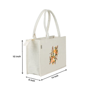 Floral Corsage Cotton Canvas Tote - Handcrafted Bag