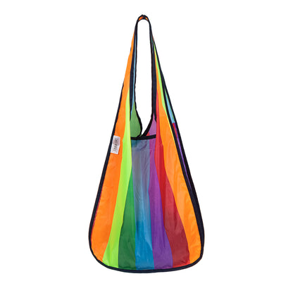 Pop Tote - Multi Striper Tote with Piping