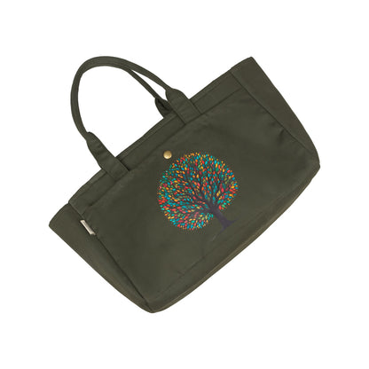 Olive Dream Tote – Colorful Tree Bloom