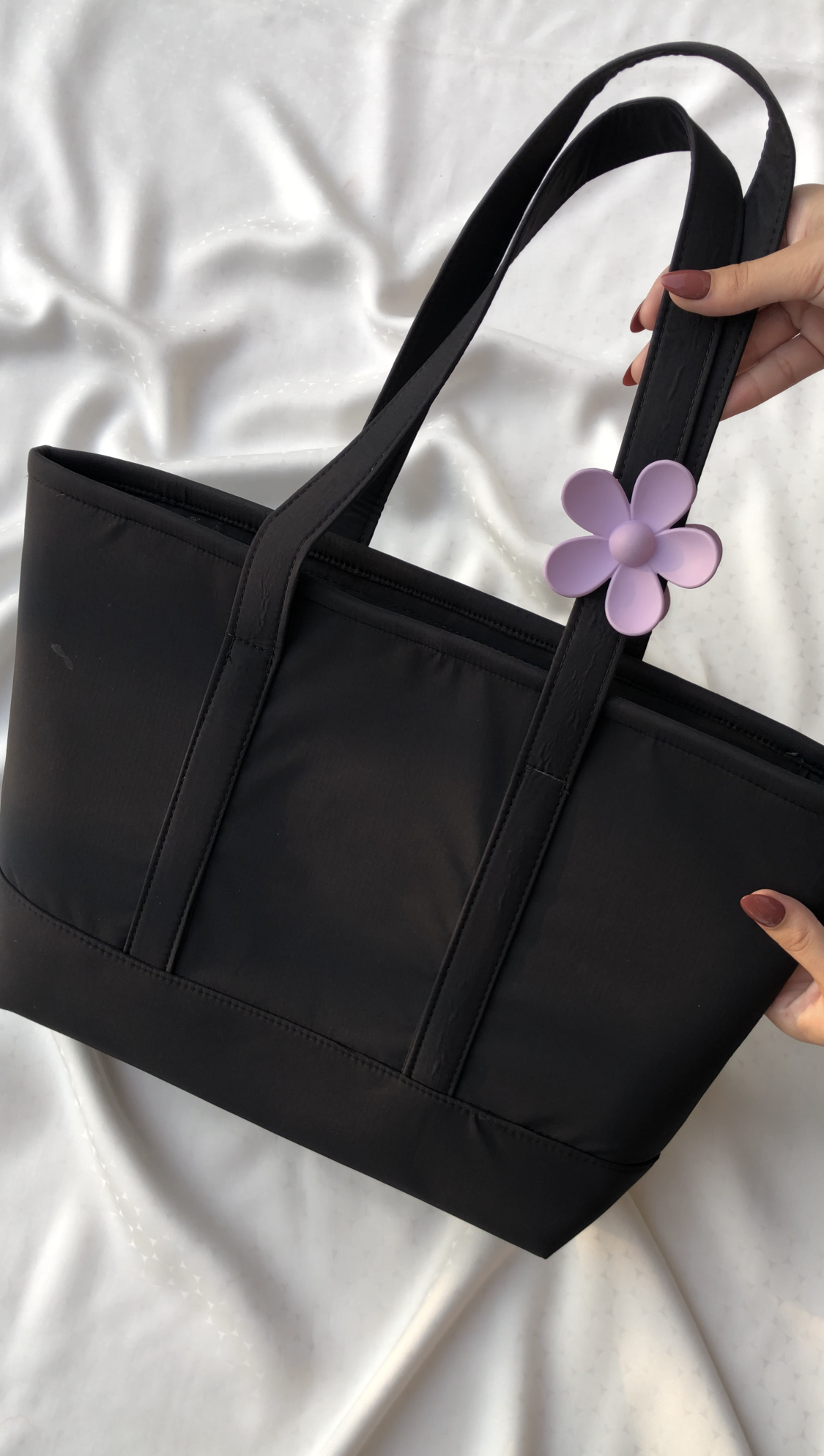 Ink Black Charm Tote – Stylishly Strong, Perfect for College Life