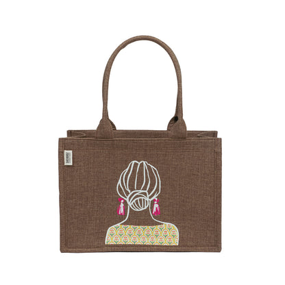 Artistic Girl Jute Handbag – Warm Beige Eco Tote
