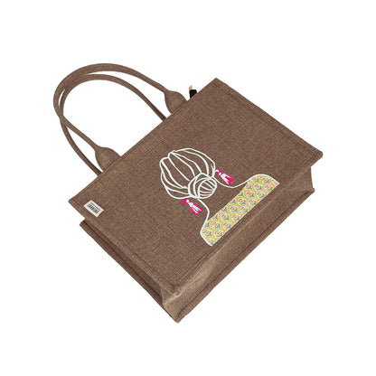 Artistic Girl Jute Handbag – Warm Beige Eco Tote