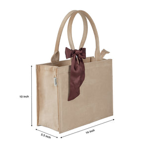 Beige Knotted Velvet Tote Bag – Elegant & Eco-Friendly Handbag