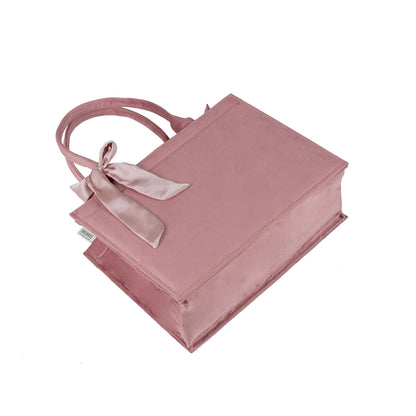 Peach Knotted Velvet Tote Bag – Elegant & Eco-Friendly Handbag no