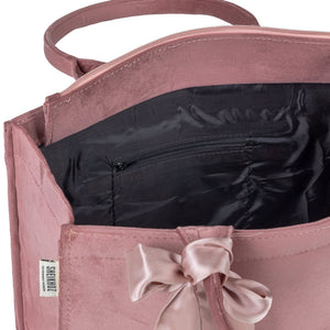 Peach Knotted Velvet Tote Bag – Elegant & Eco-Friendly Handbag