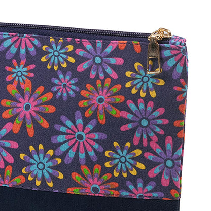 Bloom & Blue Cotton Cosmetic Pouch – Floral Charm