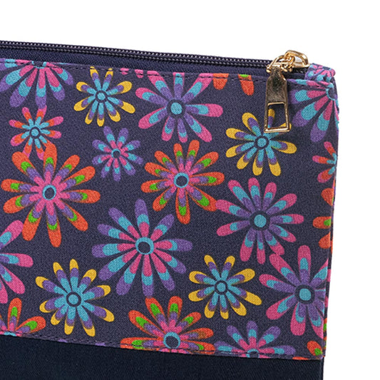Bloom & Blue Cotton Cosmetic Pouch – Floral Charm