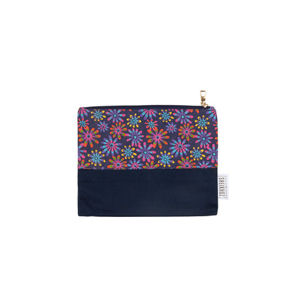 Bloom & Blue Cotton Cosmetic Pouch – Floral Charm