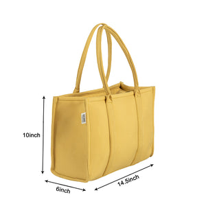 Plain Striped Tote - Mustard Tote Bag