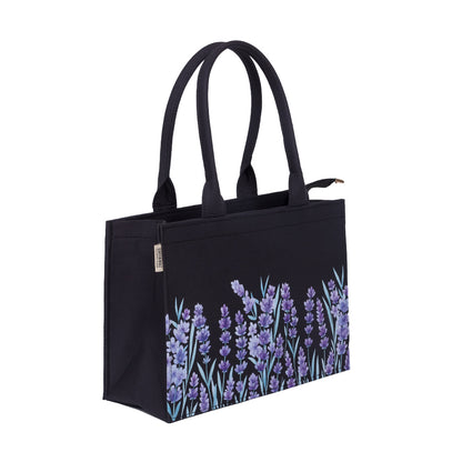 Royal Bloom Purple Canvas Tote – Floral Edition
