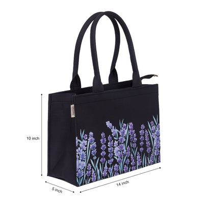 Royal Bloom Purple Canvas Tote – Floral Edition