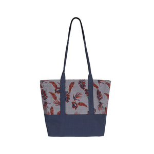 Zipper Bag - Grey Floral Zipper Bag