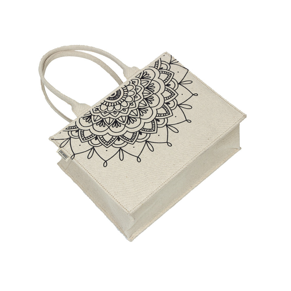 Obsidian Mandala off-white – Eco-Chic Statement Bag
