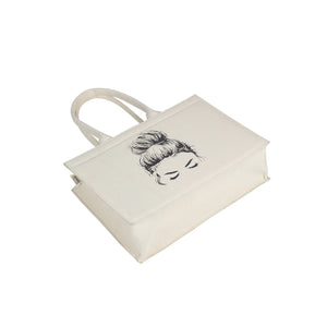 Canvas Bag - Off-White Girl Face Mimi Tote Bag