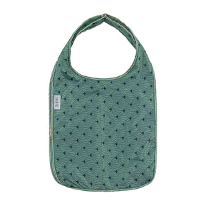 Pop Tote - Green Printed Tote with Piping