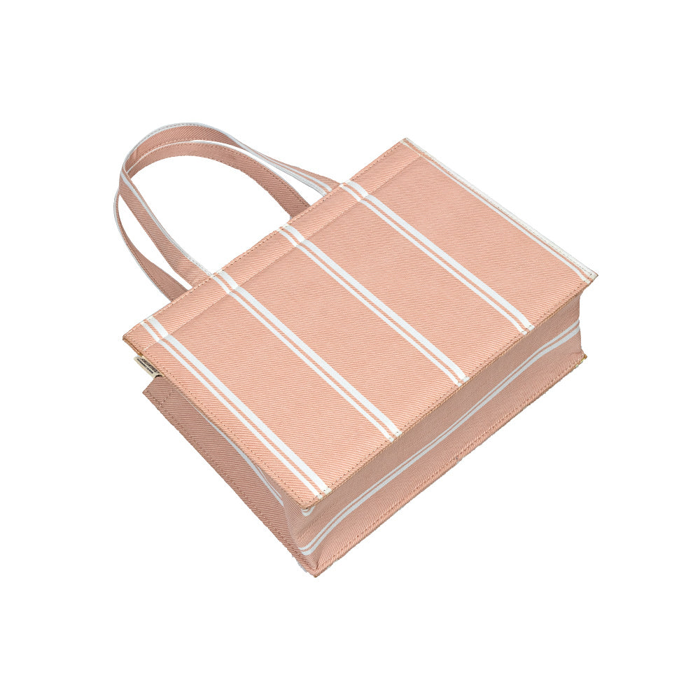 Peach Blush Striped Tote – Soft & Stylish Summer Vibes