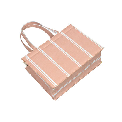 Peach Blush Striped Tote – Soft & Stylish Summer Vibes