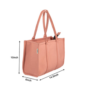 Plain Striped Tote - Peach Tote Bag