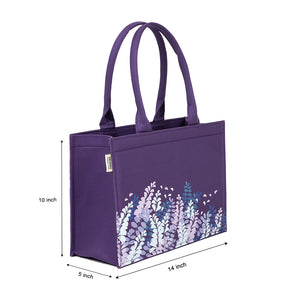 Purple Floral Print Tote Bag – Every Day Blooming Charm